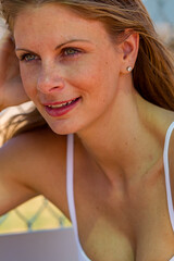 Sunlit Spring Energy: A Sporty Pose of Grace and Confidence on the Baseball Field