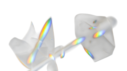 Abstract Rainbow Light Refraction On Translucent Shapes