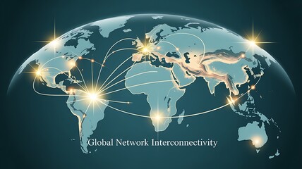 Global digital network connectivity across world map concept
