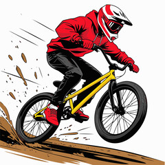 Obraz premium cartoon bmx rider vector image