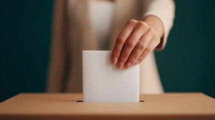 National Freedom Day and justice heritage, A person casting a ballot into a voting box, symbolizing civic engagement and participation in democratic processes.