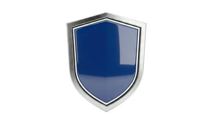 Polished Blue Shield with Silver Trim