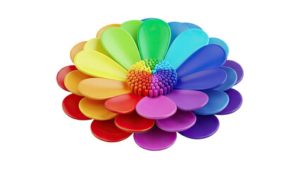 Rainbow Flower Petals and Center