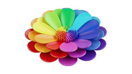 Rainbow Flower Petals and Center