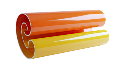 Abstract Swirls of Orange and Yellow Tubes