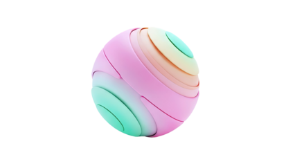 Abstract Spherical Object with Pastel Swirls