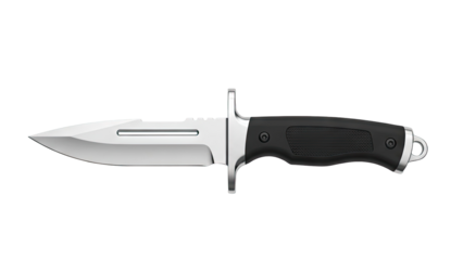 Modern Hunting Knife with Black Handle