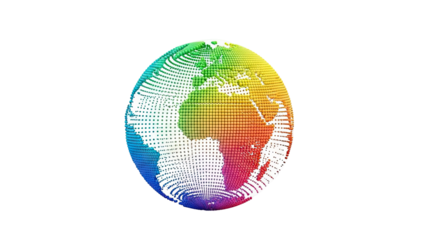 3D Globe Made of Colorful Dots