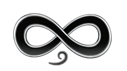 Glossy Black Infinity Symbol with Silver Trim