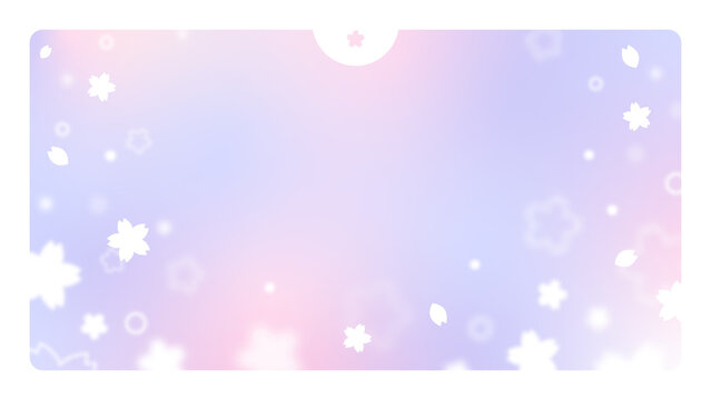 桜 春 幻想的 かわいい グラデーション VTuber 配信 サムネイル バナー デザイン 背景 イラスト 