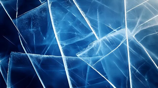 Fitness. Exercise. New Year resolution. Healthy lifestyle theme. A closeup view of translucent blue ice fragments, revealing intricate patterns and textures.