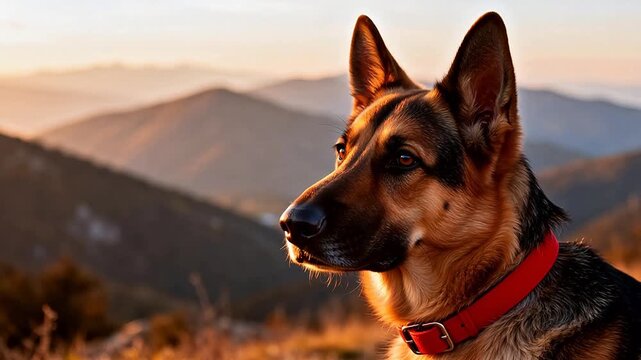 German Shepherd in Mountain Landscape