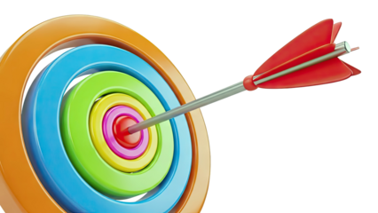 Arrow Hitting Colorful Target