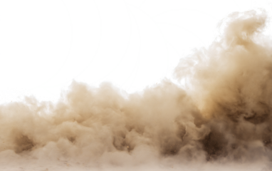 Intense brown smoke rising dramatically creating a powerful and ominous atmosphere.