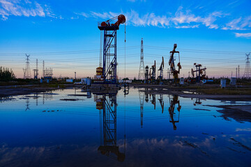 Oil pump in the outdoor work