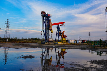 Oil pump in the outdoor work