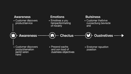 Fototapeta premium Infographic illustrating customer journey stages and business objectives