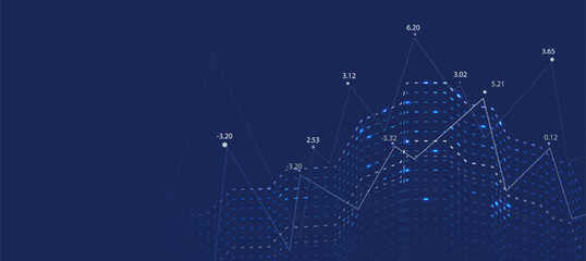 Financial Business Growth Chart Vector Illustration