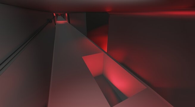 liminal space backroom industrial empty space 3d render illustration