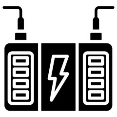 Fototapeta premium Energy Storage Glyph Icon Mini Illustration, Use For Modern Concept, Print, Ui, Ux Kit, Web And App Development. Vector Related To Green Technology And More