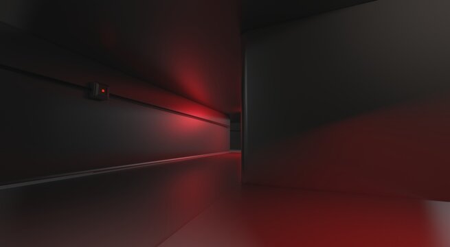 liminal space backroom industrial empty space 3d render illustration