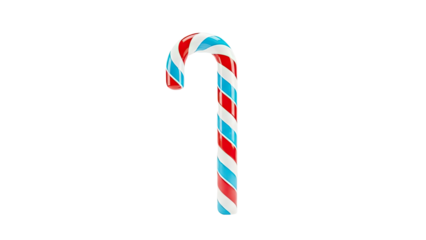 Candy Cane with Red, White, and Blue Stripes