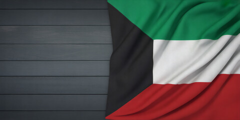 Inspiring Kuwait flag proudly displayed, ideal for national events and patriotic designs adding a touch of Kuwaiti pride