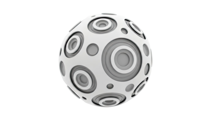Abstract Sphere with Concentric Circles Pattern