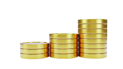 Stacks of Gold Coins in Ascending Order