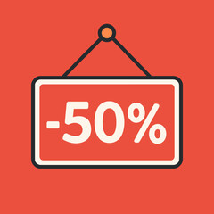 Price Sign Discount Vector Flat