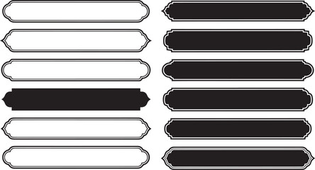 Collection of Minimalist Geometric Islamic Frames and Calligraphy Text Boxes with Traditional Arabesque Borders for Digital Banner Designs