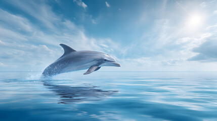 Dolphin Jumping Above the Ocean