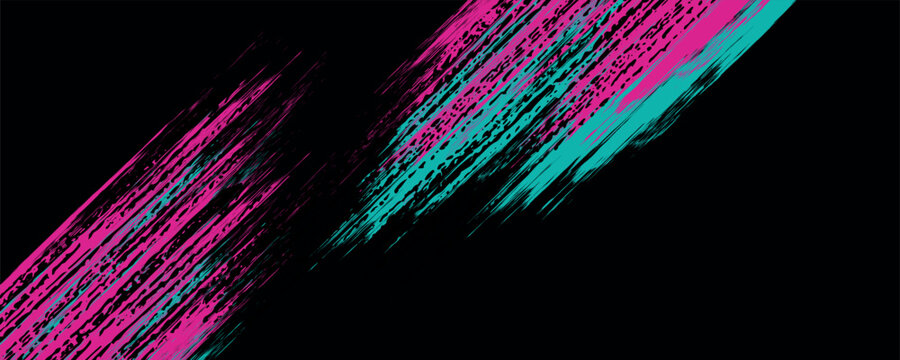 Car sticker wrap banner abstract sporty lines pink blue greenish grunge color combination brush storm thunder modern pattern racing motorsport. eps10.