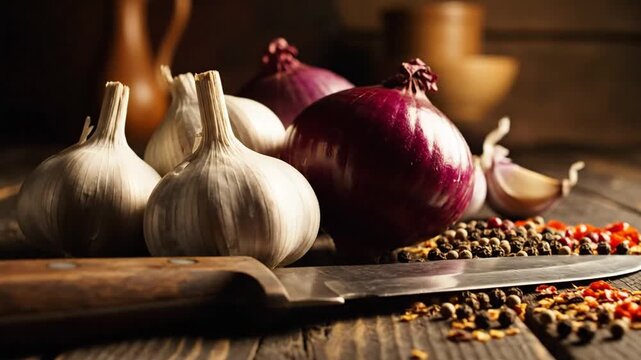 Rustic Still Life With Vegetables On Wood Displaying Culinary Ingredients For Cooking Projects
