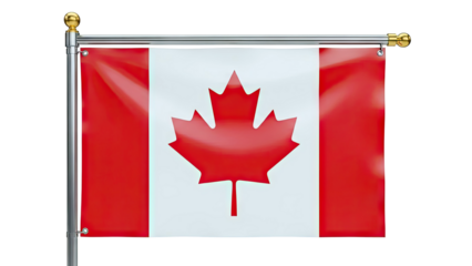Canadian Flag Waving on a Pole