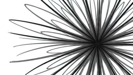 Abstract Black Starburst with Curved Spokes