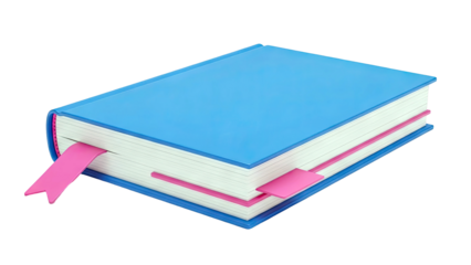 Blue Hardcover Book with Pink Ribbons