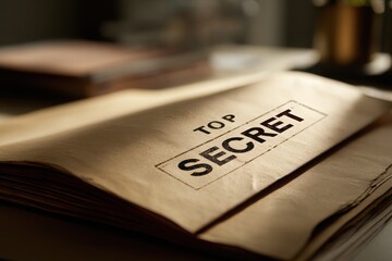 A Close-Up of a Top-Secret Document in a Folder, Evoking Intrigue and Confidentiality