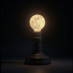 Illuminated Full Moon in a Lightbulb A Celestial Night Light Concept