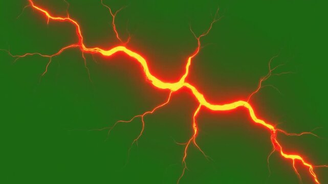 lightning in the dark  with green screen background