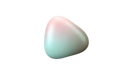 Smooth Pebble with Pink and Green Gradient
