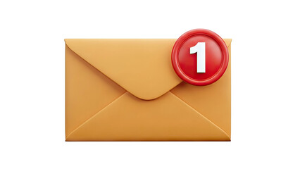 Email Notification Icon with Number 1