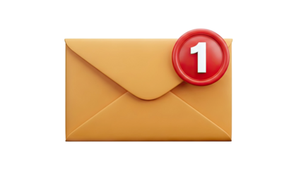 Email Notification Icon with Number 1