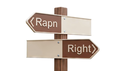 Directional Signpost with 'Rapn' and 'Right' Labels