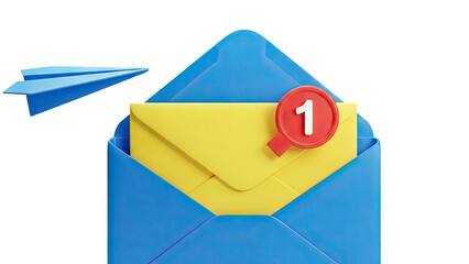 Email notification with paper airplane