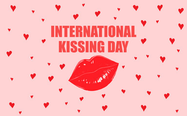 World Kiss Day Postcard, International Kissing Day Celebration, International Kissing Day Stock Photos