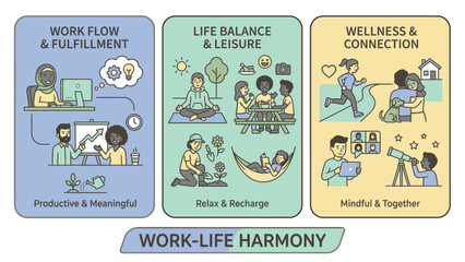 Work Life Harmony Illustrating Balance and Well-being.