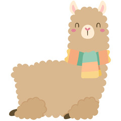 Little brown alpaca with scarf 