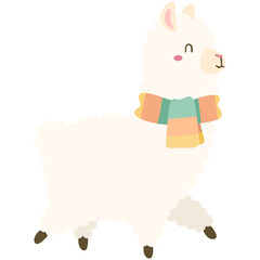 White alpaca with scarf 