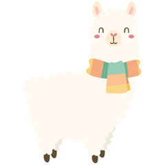 White alpaca with scarf 